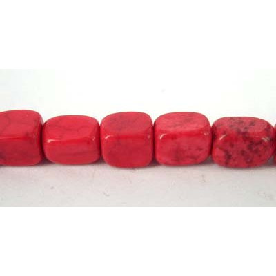 Howlite Dyed Cubed Nugget 8mm Red beads per strand 55 beads
