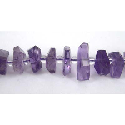Amethyst 15x5mm Faceted C/ drill nugget beads per strand