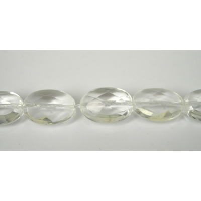 Clear Quartz 14x11mm Faceted Flat Oval beads per strand 29