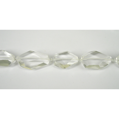 Clear Quartz 35x25mm Faceted Nugget strand