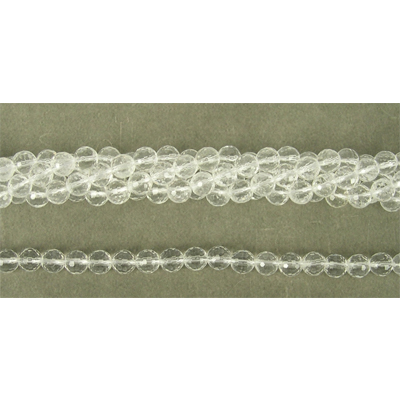 Clear Quartz 8mm Fac Round beads per strand  50Beads