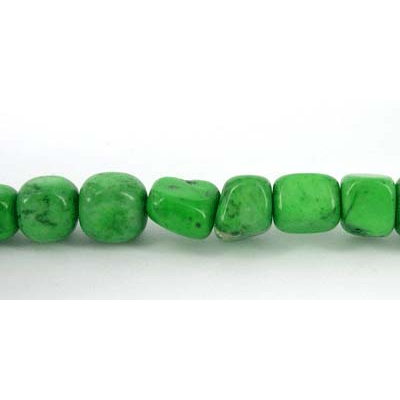 Howlite Dyed Cubed Nugget 8mm Green beads per strand