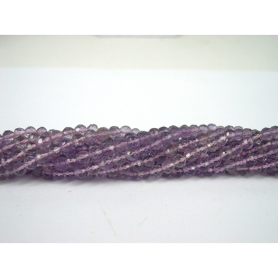 Pink Amethyst 4mm Faceted Round beads per strand 104