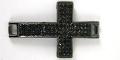 Base Metal Cross diamonte Connecter 43x26mm-findings-Beadthemup