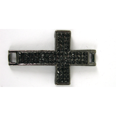 Base Metal Cross diamonte Connecter 43x26mm