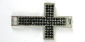 Base Metal Cross diamonte Connecter 43x26mm-base metal-Beadthemup