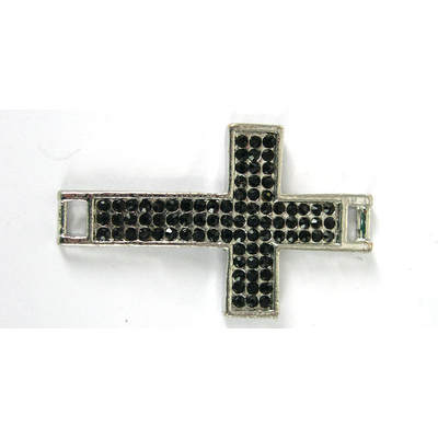 Base Metal Cross diamonte Connecter 43x26mm