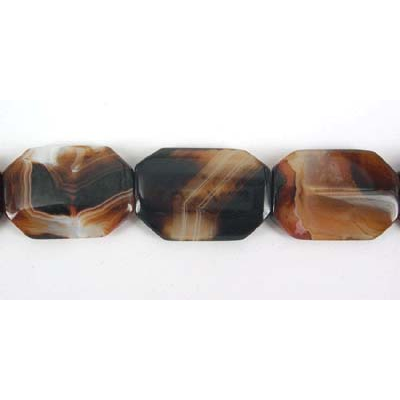 Agate banded 25x35mm Polished Flat 6 Sde Rectangle beads per strand 11