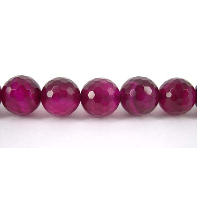 Agate Dyed 12mm Faceted Round beads per strand 33