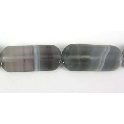 Agt Gry banded 18x40mm Polished Flat round Rct/10