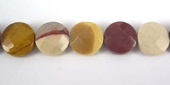 Mookaite 14mm Faceted Flat Round beads per strand 26-beads incl pearls-Beadthemup