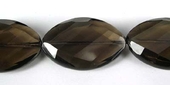 LAST STRANDS Smokey Quatrz 20x30mm Fac. Flat Olive beads per str13-beads incl pearls-Beadthemup