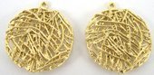 Gold plt Pendant Coin 20x22mm 2 pack-findings-Beadthemup