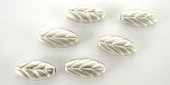 Sterling Silver plt bead leaf 4.8x10mm 4 pack-findings-Beadthemup