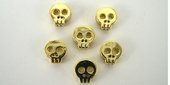Gold plt bead Skull 7mm 4 pack-findings-Beadthemup