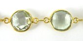 Vermeil + Green Amethyst Connecter 9x14mm EACH-beads incl pearls-Beadthemup
