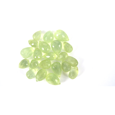 Prehnite Faceted Top Drill Brioltte 6x4mm Bead