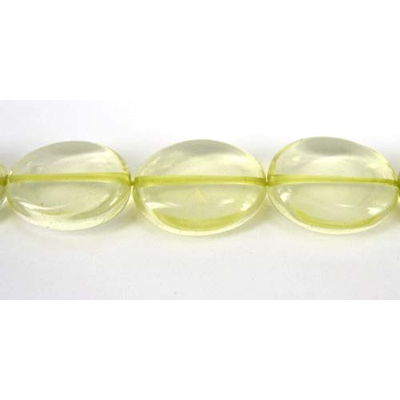Lemon Quartz 10x12mm Polished Flat Oval beads per strand 26