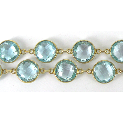 Vermeil + Blue Topaz Connecter 11x16mm EACH