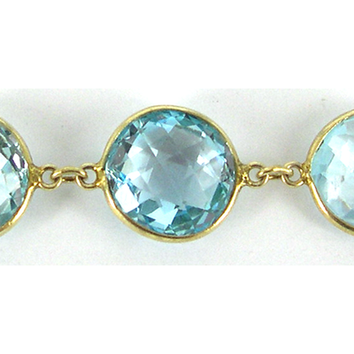 Vermeil + Blue Topaz Connecter 12.5x17.5mm EACH