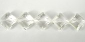 Clear Quartz 17mm Faceted Diamond bead-beads incl pearls-Beadthemup