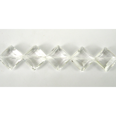 Clear Quartz 17mm Faceted Diamond bead