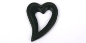 Black Stone Pendant Heart 46x35mm-beads incl pearls-Beadthemup