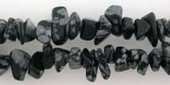 Gemstone Chip Snowflake Obsidian 90cm strand-gemstone chips-Beadthemup