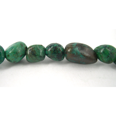 African Turquoise nugget Polished 10x8mm strand 38 beads