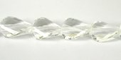 Clear Quartz faceted twist 16x12mm BEAD-beads incl pearls-Beadthemup
