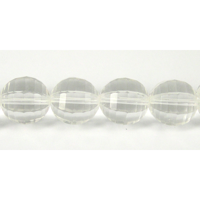 Clear Quartz 14mm Fac Round BEAD