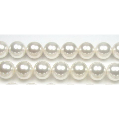 Shell Based Pearl Round 14mm White beads per strand 28
