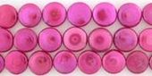 Fresh Water Pearl Coin 12mm Hot Pink 30/strand-beads incl pearls-Beadthemup