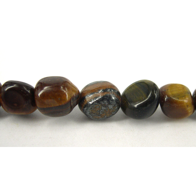 Tiger eye nugget Polished 10x8mm beads per strand 36Beads