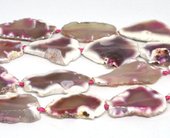 Agate Dyed Slice App.40x30mm Pink/8Beads-beads incl pearls-Beadthemup
