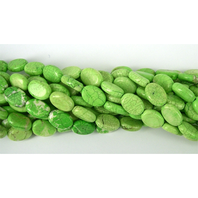 Howlite dyed Oval 13x18mm Green beads per strand 23Bead