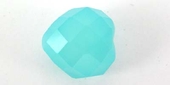 Sea Blue Chalcedony Faceted Fat Heart 14mm EACH BEAD-beads incl pearls-Beadthemup