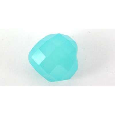 Sea Blue Chalcedony Faceted Fat Heart 14mm EACH BEAD
