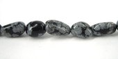 Snowflake Obsidian nugget Polished 10x8mm strand-beads incl pearls-Beadthemup