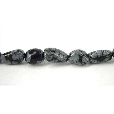 Snowflake Obsidian nugget Polished 10x8mm strand