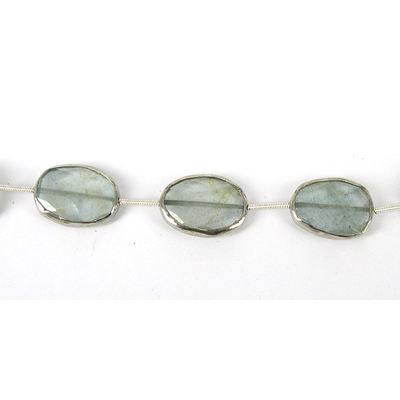 Aquamarine Sterling Silver Oval 15x12mm EACH BEAD