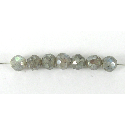 Labradorite Coated 5mm Faceted Round Bead