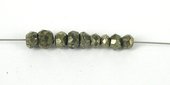 Pyrite 4x3mm Faceted Rondel bead-beads incl pearls-Beadthemup