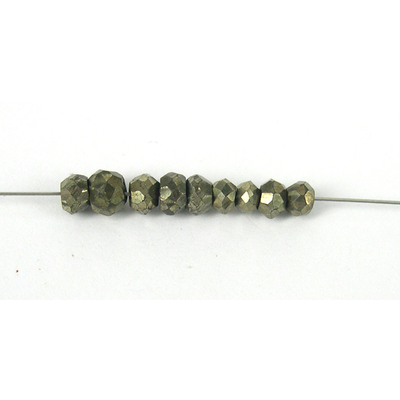 Pyrite 4x3mm Faceted Rondel bead