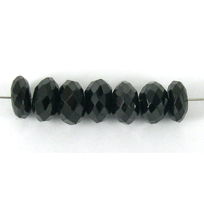Black Spinel 6-7mm Faceted Rondel Per Bead