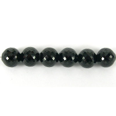 Black Spinel 10mm Faceted Round EACH bead