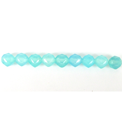 Chalcedony 8mm Star Cut Faceted Round EACH bead