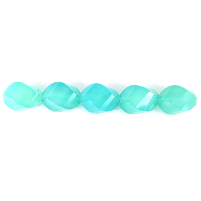 Chalcedony Faceted Twuist bead 10 x 14mm EACH BEAD