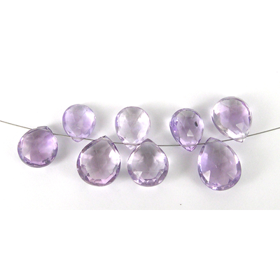 Pink Amethyst 12mm flat Briolette bead