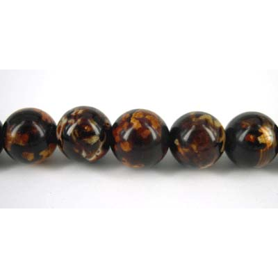Agate Dyed  Brown 12mm Polished round beads per strand 33Beads